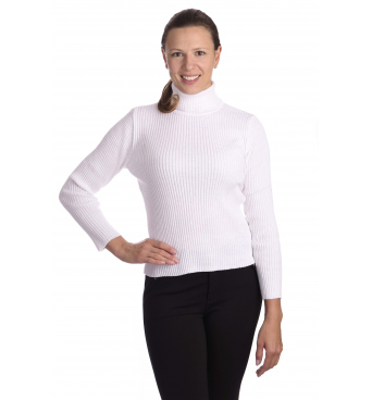 KR025 - dámský jednobarevný rolák bílý