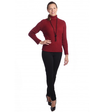 KR025 - dámský jednobarevný rolák bordó