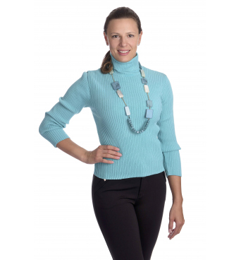 KR025 - dámský jednobarevný rolák modrý