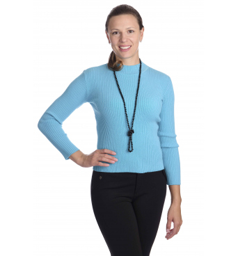 KR025 - dámský jednobarevný stoják modrý