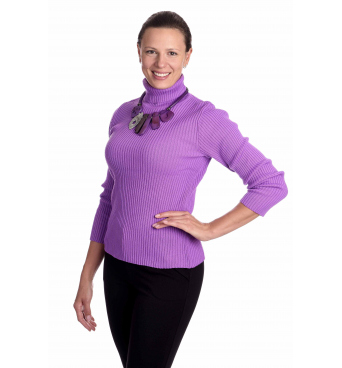 KR025 - dámský jednobarevný rolák fialový