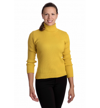KR025 - dámský jednobarevný rolák žlutý