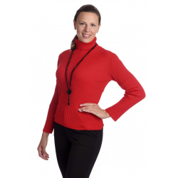 KR025 - dámský jednobarevný rolák červený