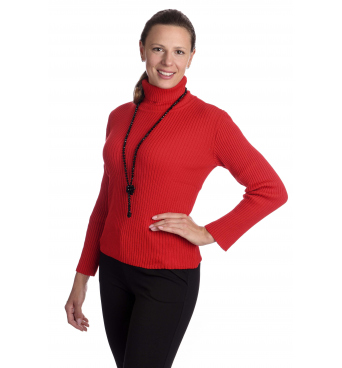 KR025 - dámský jednobarevný rolák červený