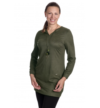 Fart - dámská dlouhá tmavozelená tunika