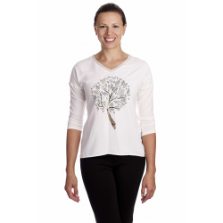 W609 - dámská halenka dřevko bílá