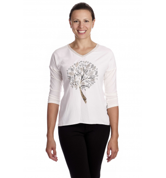 W609 - dámská halenka dřevko bílá