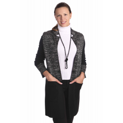 Neptun - dámský dlouhý  černo-stříbrný kardigan 