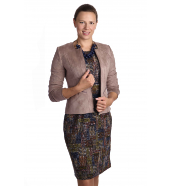 ST452 - dámský semišový kabátek béžový