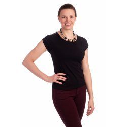 K020-252 - dámská černá halenka s aplikací