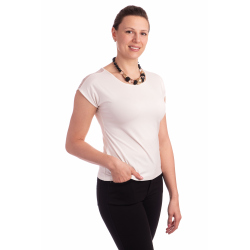 K020-252E - dámská smetanová halenka s aplikací