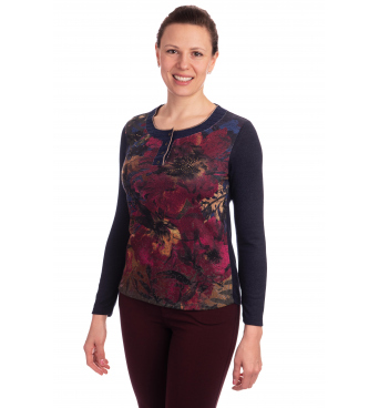 KA2027 - dámská halenka vínové květy