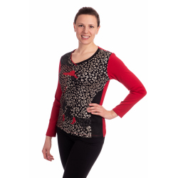 LC2027 - dámská halenka červený klobouk