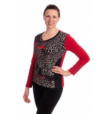 LC2027 - dámská halenka červený klobouk