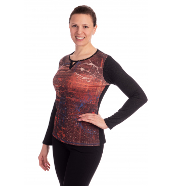 KA20053 - dámská hnědooranžová halenka s flitry