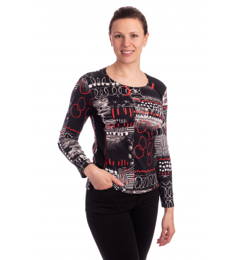 KA20065 - dámské tričko červenobílé kroužky