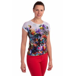 K021-104T - dámské tričko barevný vzor