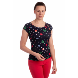 K021-325W - dámské tričko bobuloviny s mašlí