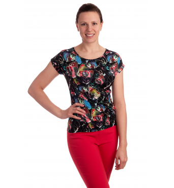 K021-110T - dámské tričko duhové květy