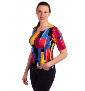 K021-326 - dámské tričko barevné obdélníky