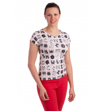 K021-116T - dámské tričko kočky