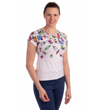 K021-109T - dámské tričko barevné parfémy