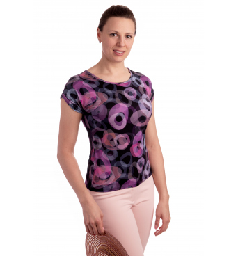 K021-320T - dámské tričko fialové kroužky