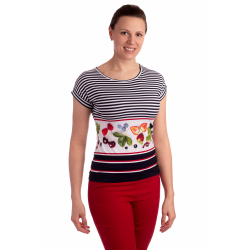 K021-106T - dámské tričko bobuloviny v pruzích