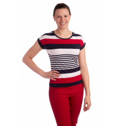 K021-102T - dámské tričko barevné proužky