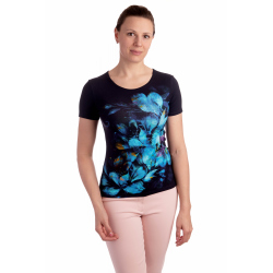 K021-313 - dámské tričko modré květy