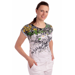 K021-107T - dámské tričko zelené listí