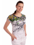 K021-107T - dámské tričko zelené listí