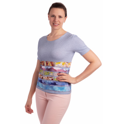 K021-318 - dámské tričko modrý akvarel