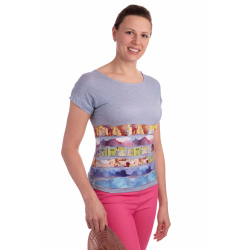 K021-318K - dámské tričko modrý akvarel