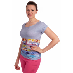 K021-318T - dámské tričko modrý akvarel