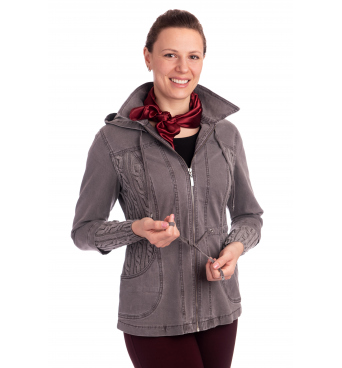 Lafei-Nier - dámská šedá džínová bunda 