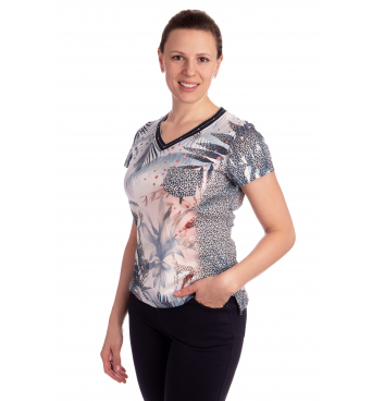 BAG21V534 - dámské tričko modré orchideje