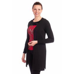 DAM195 - dámský dlouhý kardigan černý