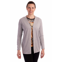 DAM837 - dámský  krátký světle šedý kardigan
