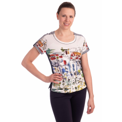BAG21501 - dámské tričko barevné městečko