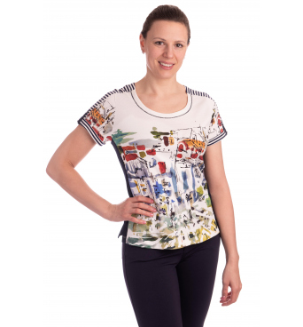 BAG21501 - dámské tričko barevné městečko