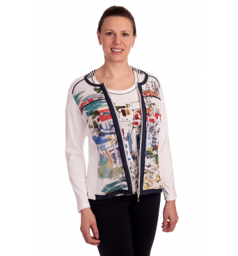 BAG21545 - dámský kabátek barevné městečko