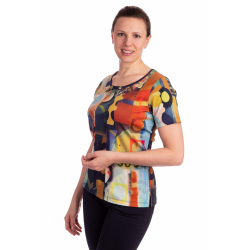 BAG21508 - tričko barevný geometrický vzor