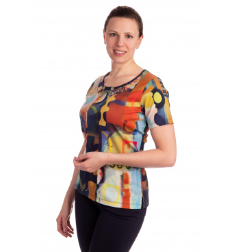 BAG21508 - tričko barevný geometrický vzor