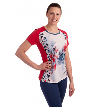 BAG21502 - dámské tričko červený květ