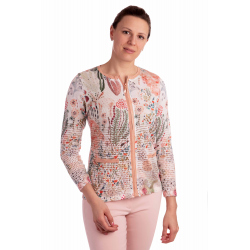 TB1801 - dámský úpletový kabátek s květy