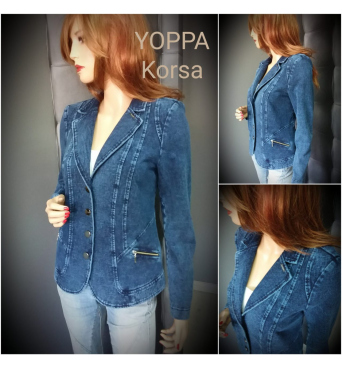 Korsa - dámské džínové sako s klopou