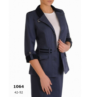 AST1064 - dámský modrý bavlněný  Safari kostým