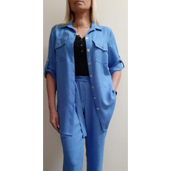 F001 - dámské letní modré kalhoty