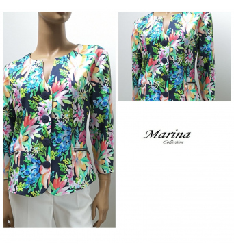 Marina - dámský kabátek barevné květy